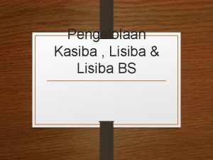 Pengelolaan Kasiba Lisiba Lisiba BS Kawasan Siap Bangun