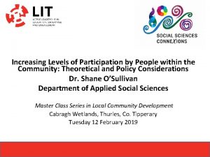 Increasing Levels of Participation by People within the