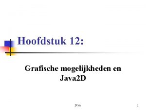 Hoofdstuk 12 Grafische mogelijkheden en Java 2 D