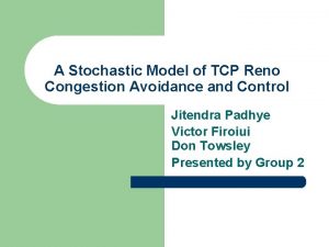 A Stochastic Model of TCP Reno Congestion Avoidance