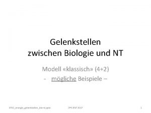 Gelenkstellen zwischen Biologie und NT Modell klassisch 42