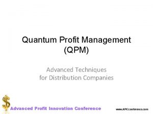 Profit Tuning for Wholesale Distributors Quantum Profit Management