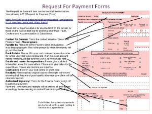 Request For Payment Forms The Request for Payment