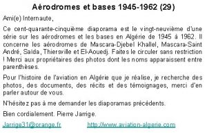 Arodromes et bases 1945 1962 29 Amie Internaute