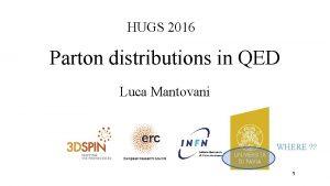 HUGS 2016 Parton distributions in QED Luca Mantovani