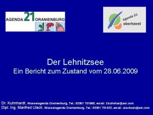 Der Lehnitzsee Ein Bericht zum Zustand vom 28
