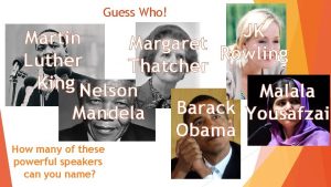 Guess Who JK Martin Margaret Rowling Luther Thatcher