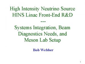 High Intensity Neutrino Source HINS Linac FrontEnd RD