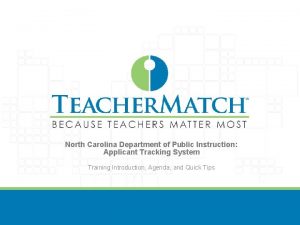 North Carolina Department of Public Instruction Applicant Tracking
