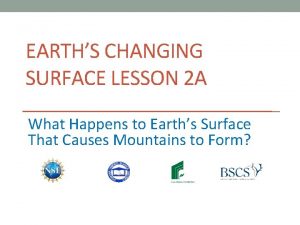 EARTHS CHANGING SURFACE LESSON 2 A What Happens