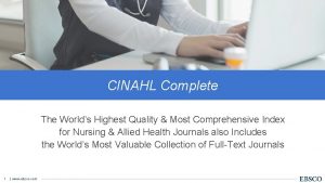 CINAHL Complete Fuente Acadmica Plus The Worlds Highest