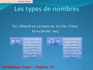 Dcouverte Junior Grard Villemin Les types de nombres