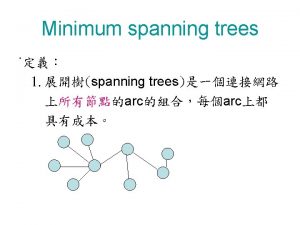 Minimum spanning trees 2 Minimum spanning trees spanning