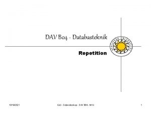 DAV B 04 Databasteknik Repetition 10192021 Ka U