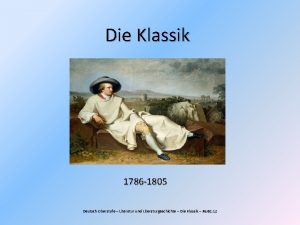 Die Klassik 1786 1805 Deutsch Oberstufe Literatur und