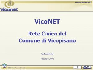 Vico NET Rete Civica del Comune di Vicopisano