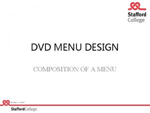 DVD MENU DESIGN COMPOSITION OF A MENU DVD