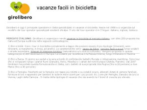 vacanze facili in bicicletta Girolibero oggi il principale