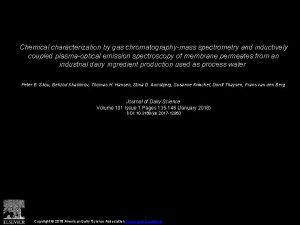 Chemical characterization by gas chromatographymass spectrometry and inductively