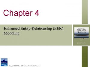 Chapter 4 Enhanced EntityRelationship EER Modeling Copyright 2007