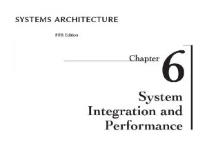 Chapter Goals Describe the system bus and bus