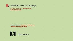 Direttore Prof Giuseppe Mendicino direttore diamunical it diam