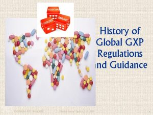 History of Global GXP Regulations and Guidance KSPPurdue