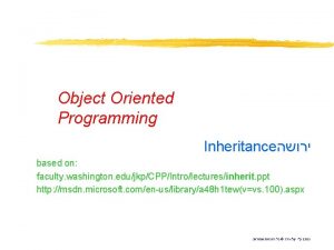 Object Oriented Programming Inheritance based on faculty washington