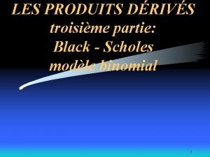 LES PRODUITS DRIVS troisime partie Black Scholes modle