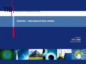 Data Cite International Data citation J Brase DCC