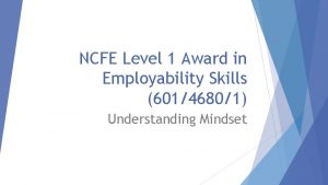 NCFE Level 1 Award in Employability Skills 60146801