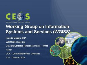 Committee on Earth Observation Satellites Working Group on