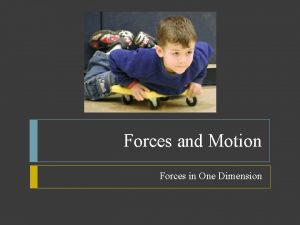 Forces and Motion Forces in One Dimension Force