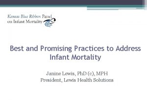 Best and Promising Practices to Address Infant Mortality