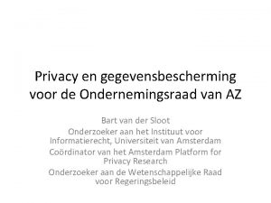 Privacy en gegevensbescherming voor de Ondernemingsraad van AZ