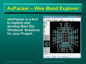 As Packer Wire Bond Explorer n As Packer