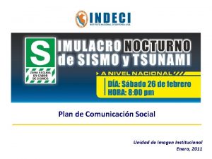 Plan de Comunicacin Social Unidad de Imagen Institucional