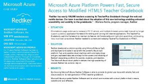 Microsoft Azure CASE STUDY Microsoft Azure Platform Powers