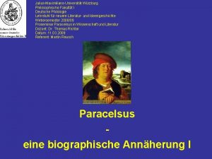 JuliusMaximiliansUniversitt Wrzburg Philosophische Fakultt I Deutsche Philologie Lehrstuhl