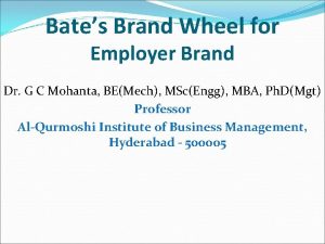 Bates brand wheel for employer brand