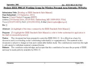 September 2001 doc IEEE 802 15 01376 r