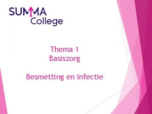 Thema 1 Basiszorg Besmetting en infectie Doelstellingen De