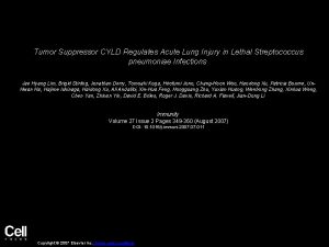 Tumor Suppressor CYLD Regulates Acute Lung Injury in