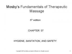 Mosbys Fundamentals of Therapeutic Massage 5 th edition