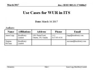 March 2017 doc IEEE 802 11 170406 r