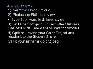 Agenda 11217 1 Narrative Color Critique 2 Photoshop