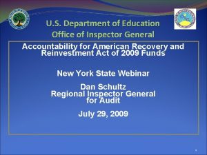 U S Department of Education Office of Inspector