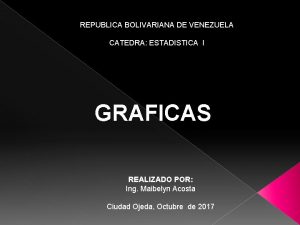 REPUBLICA BOLIVARIANA DE VENEZUELA CATEDRA ESTADISTICA I GRAFICAS