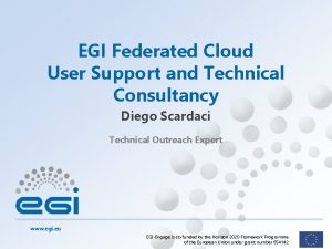 EGI Federated Cloud User Support and Technical Consultancy