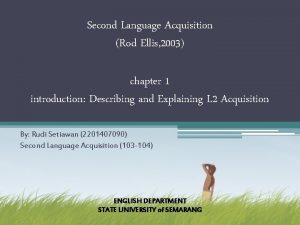 Second Language Acquisition Rod Ellis 2003 chapter 1